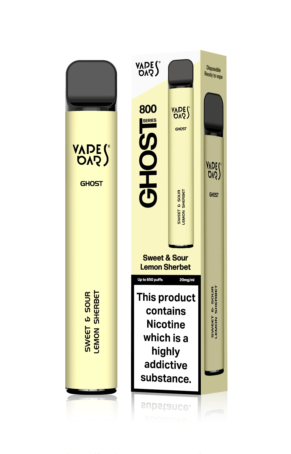 Vape Bar Ghost 800 – Einweg E-Shisha 650 Züge - Sweet Sour Lemon Sherbet