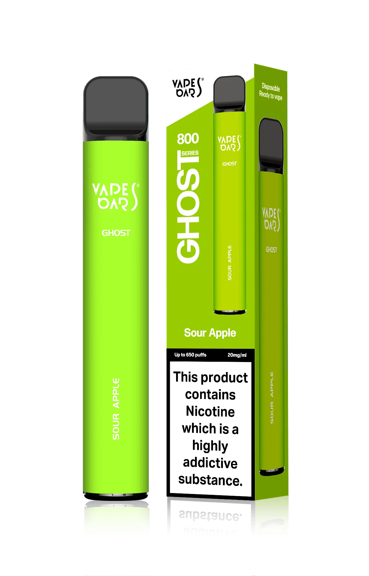Vape Bar Ghost 800 – Einweg E-Shisha 650 Züge - Sour Apple