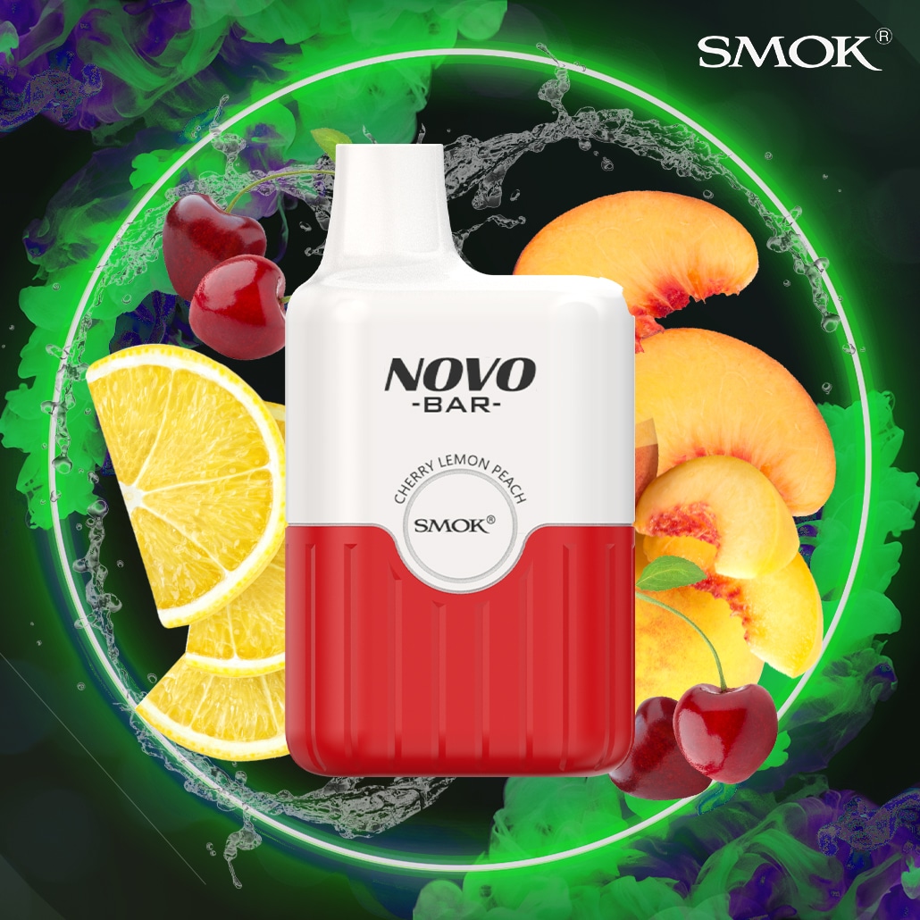 Novo Bar – Einweg E-Shisha 600 Züge - Cherry Lemon Peach