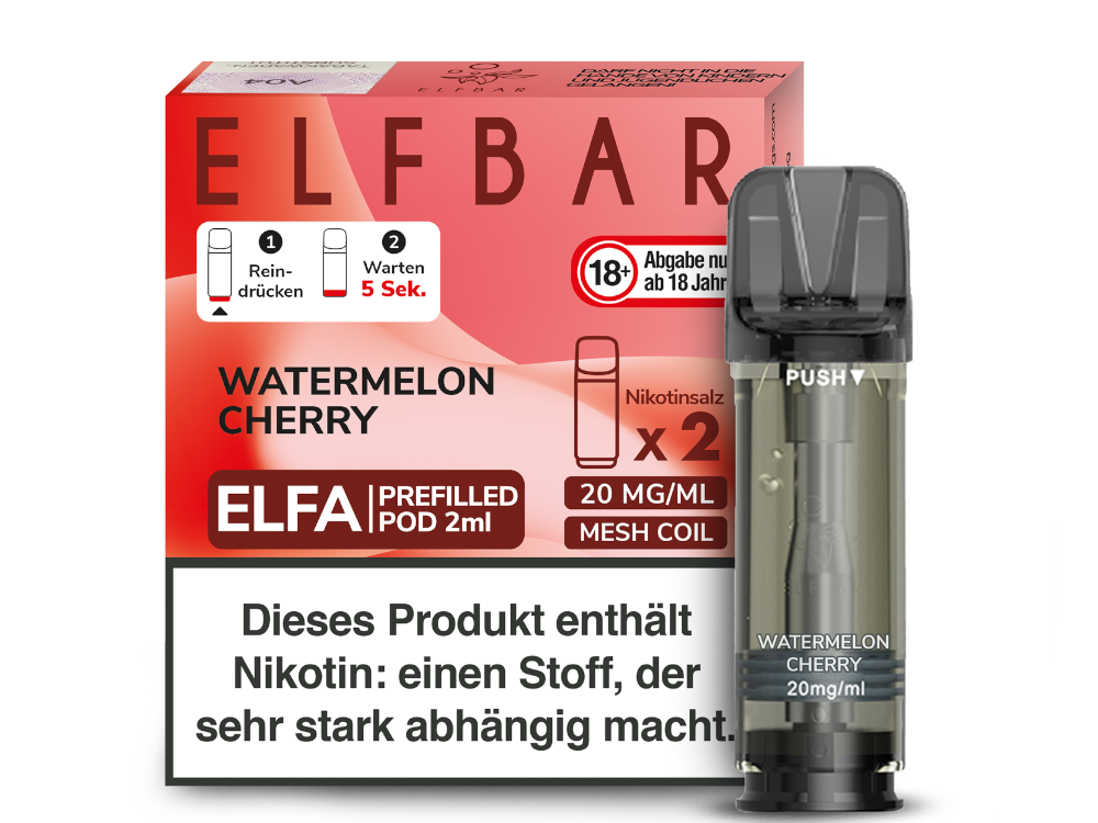 Elf Bar Elfa 2x 600 Züge Watermelon Cherry