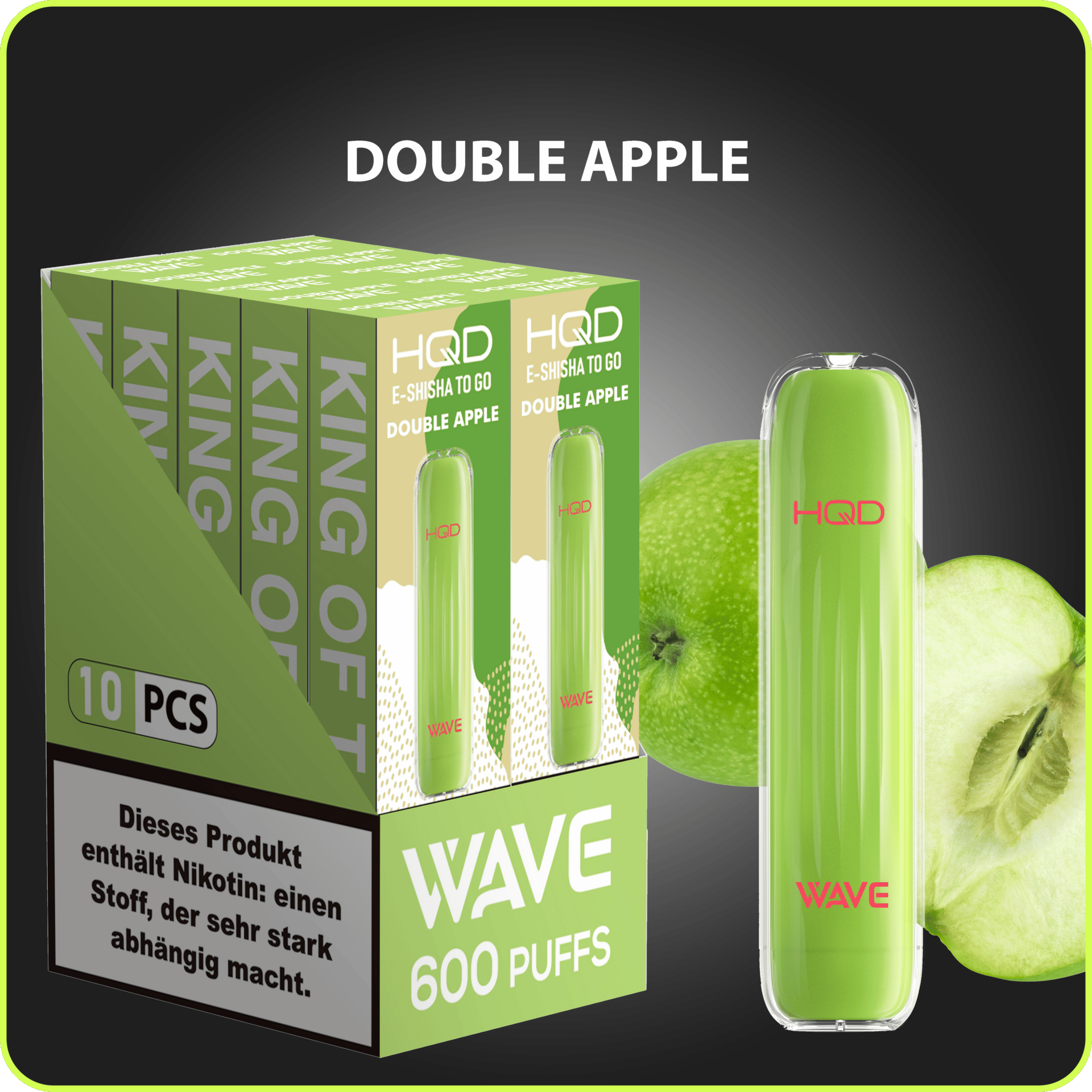 HQD WAVE 600 Züge Einweg Double Apple