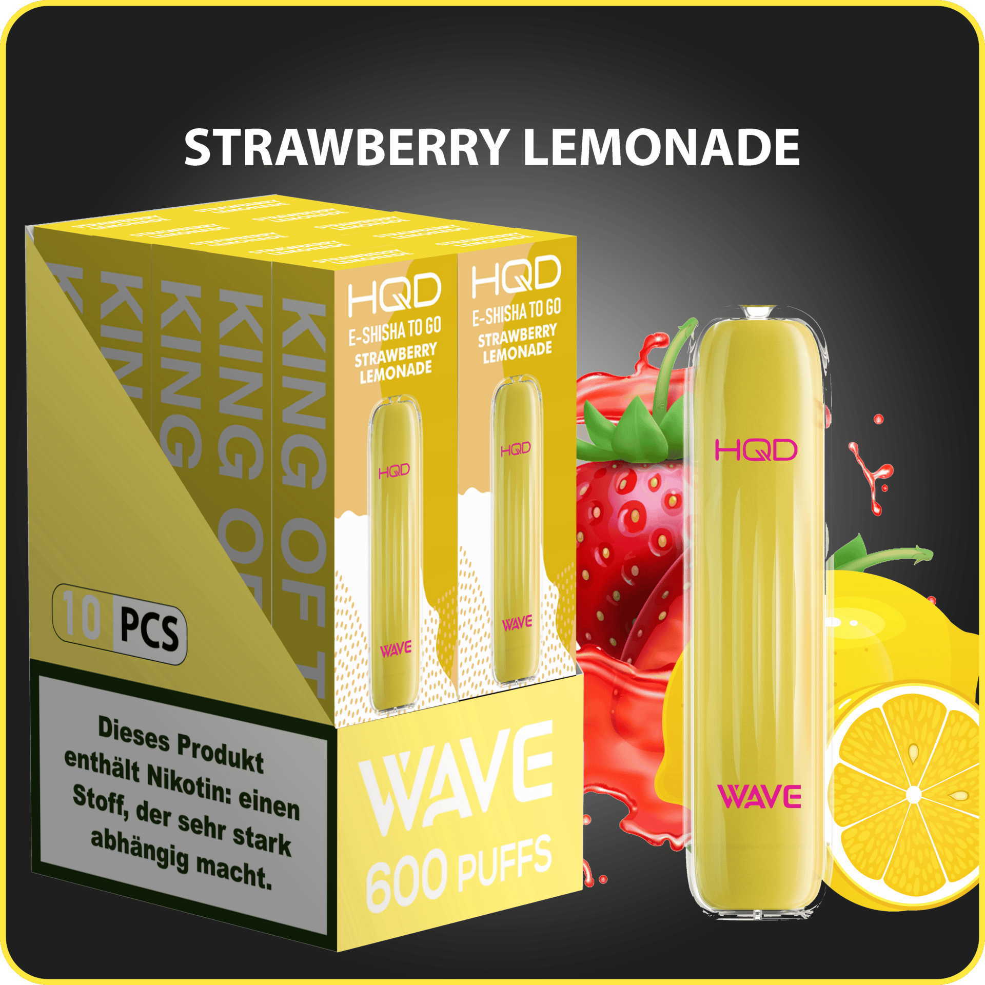 HQD WAVE 600 Züge Strawberry Lemonade