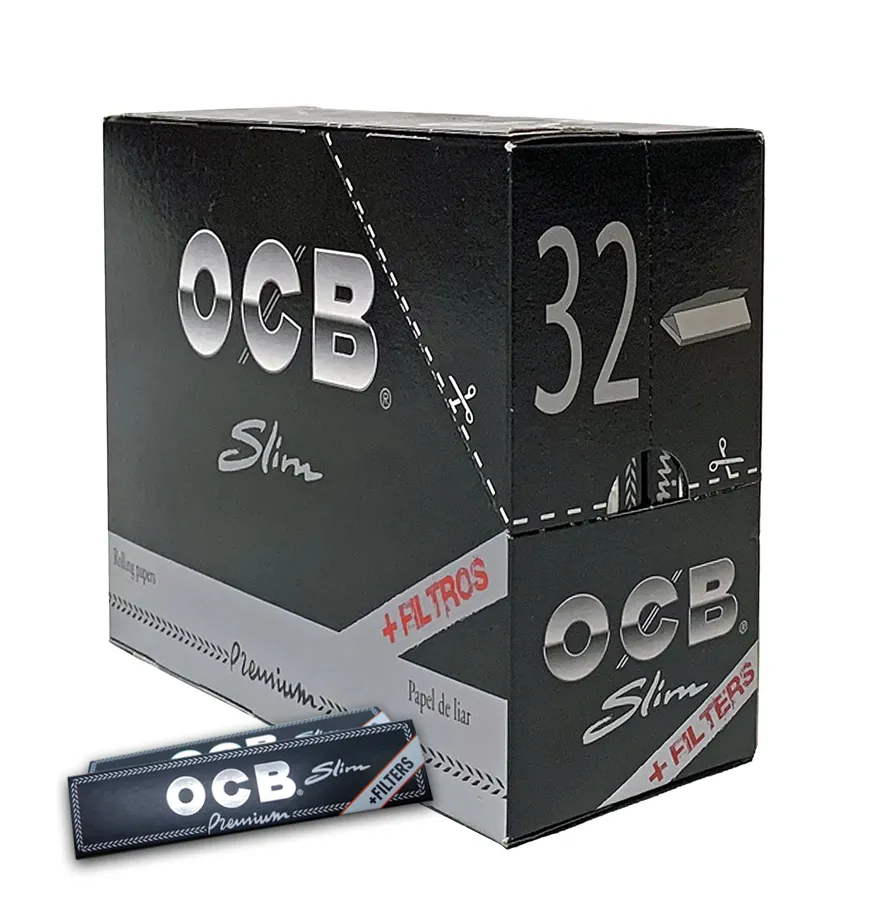 OCB Schwarz Premium long slim – VE: 32 x 32 Blatt+Tips