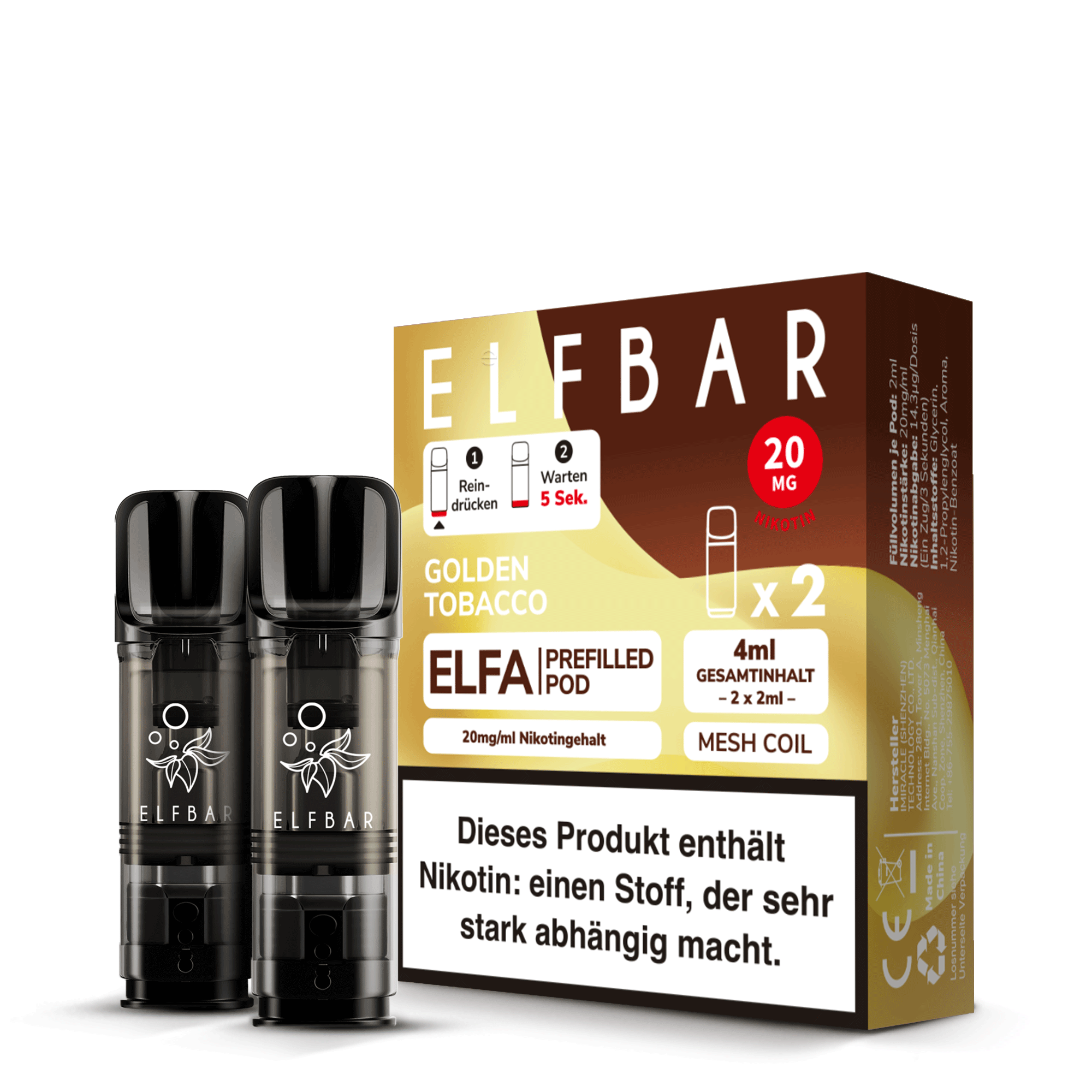 Elf Bar Elfa 2x 600 Golden Tabacco