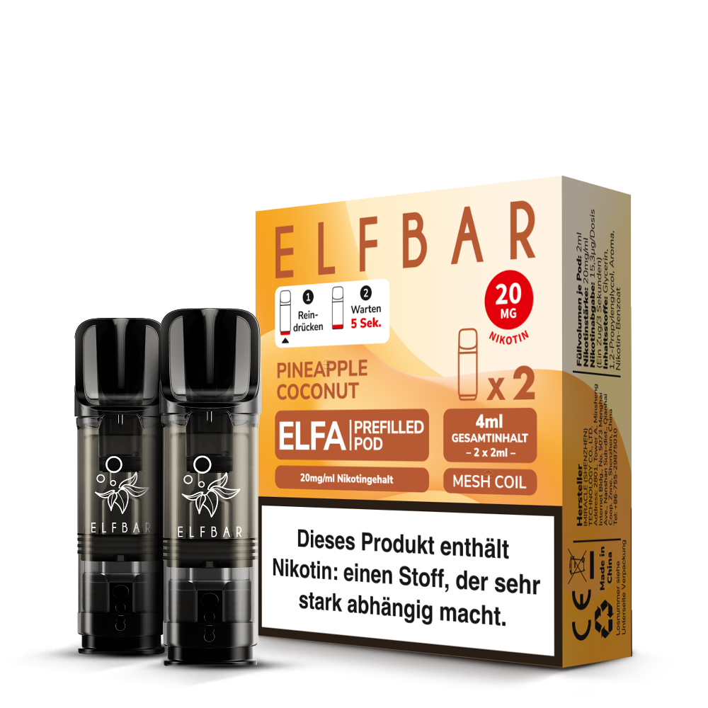 Elf Bar Elfa 2x 600 Züge Pineapple Coconut