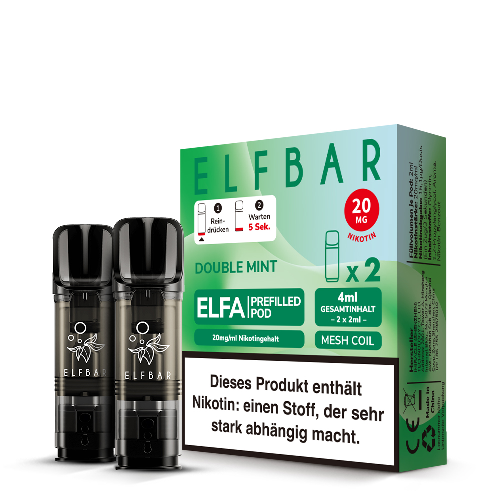 Elf Bar Elfa 2x 600 Züge Double Mint