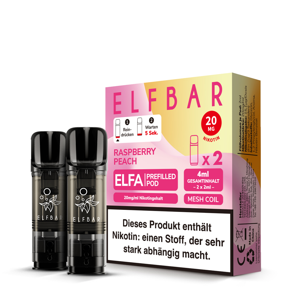 Elf Bar Elfa 2x 600 Züge Rasperry Peach