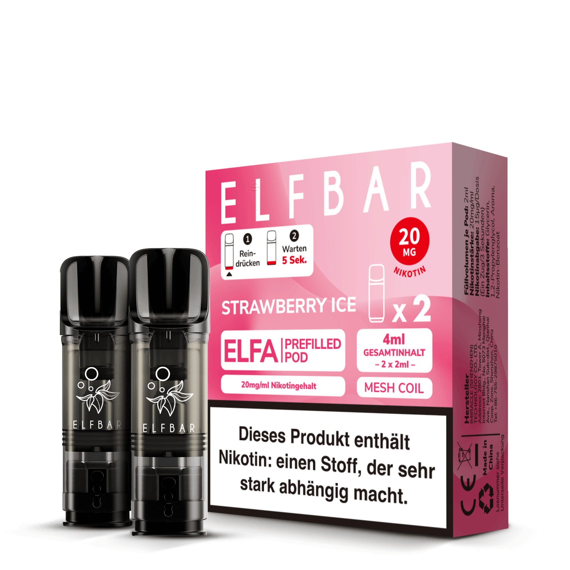 Elf Bar Elfa 2x 600 Strawberry Ice