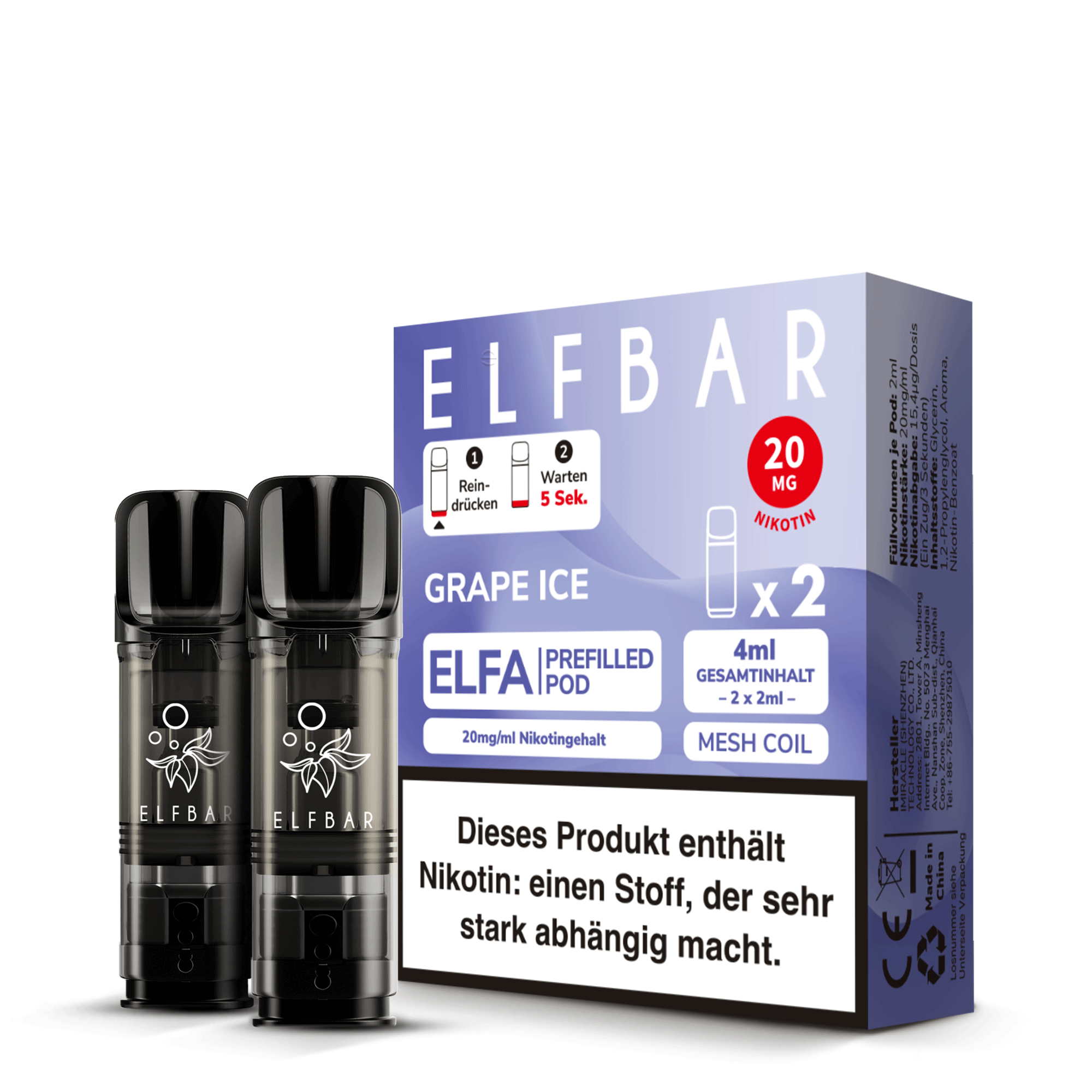 Elf Bar Elfa 2x 600 Grape Ice