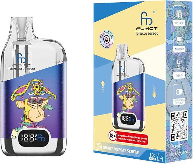 Randm Tornado Digital Box Pod 800 mAh System Blue Purple