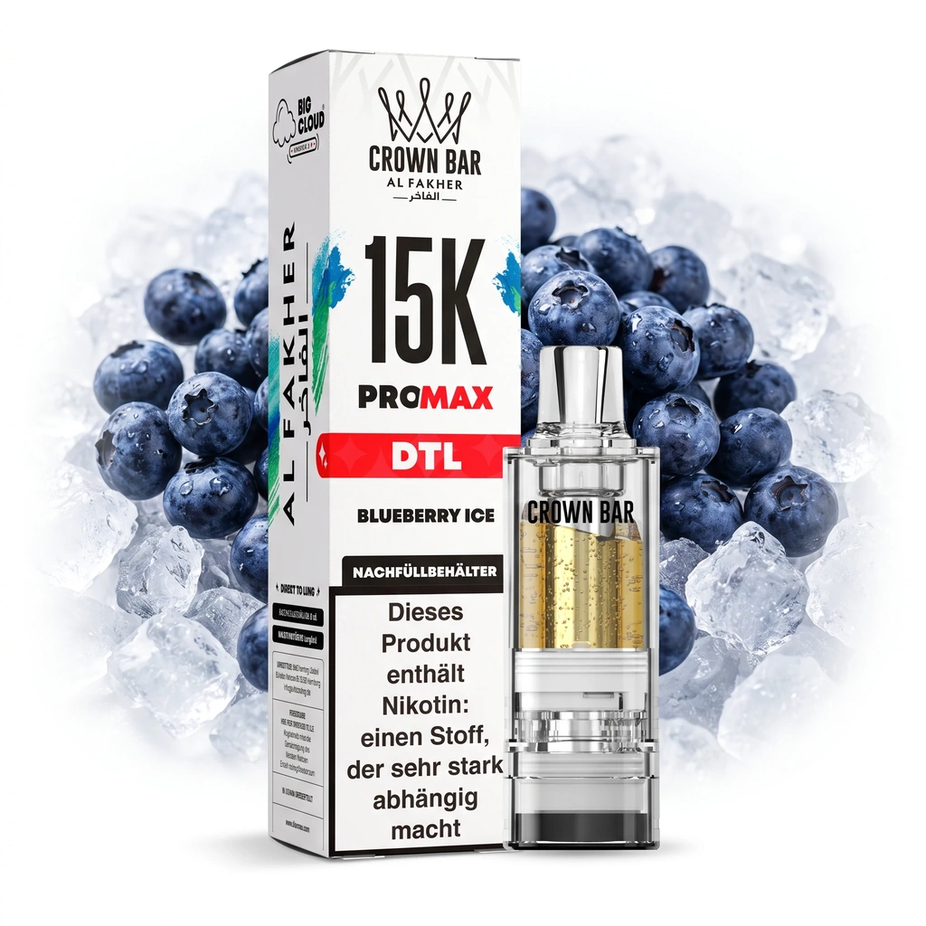 AL FAKHER CROWN BAR 15K PRO MAX - BLUEBERRY ICE – POD