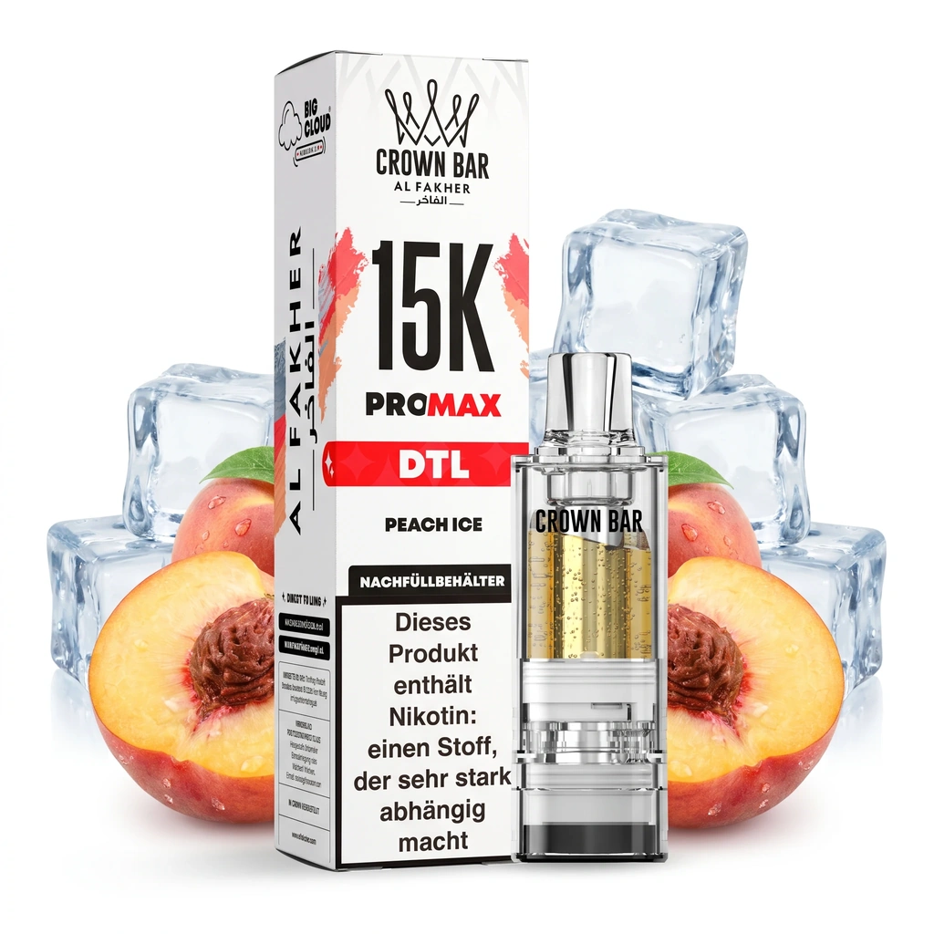 AL FAKHER CROWN BAR 15K PRO MAX - PEACH ICE – POD