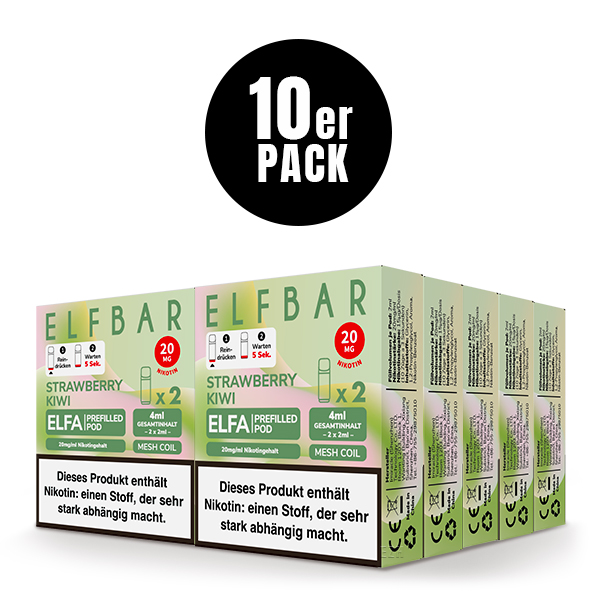 10er Pack - Elf bar - ELFA – Strawberry Kiwi