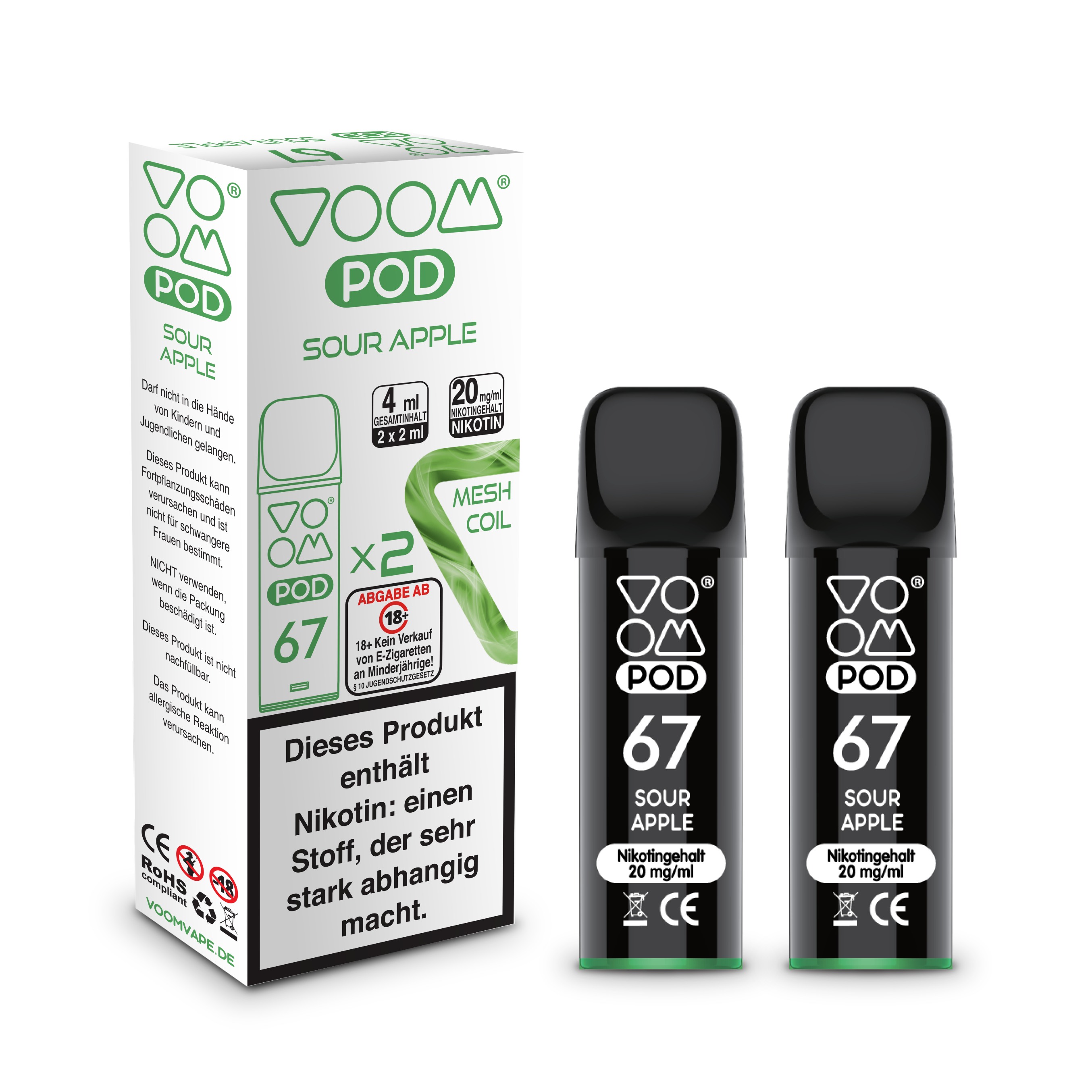 Voom Pod Sour Apple 2x 600
