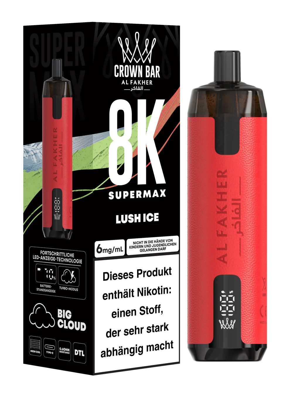 Alfakher 8k Crown Bar Supermax Lush Ice