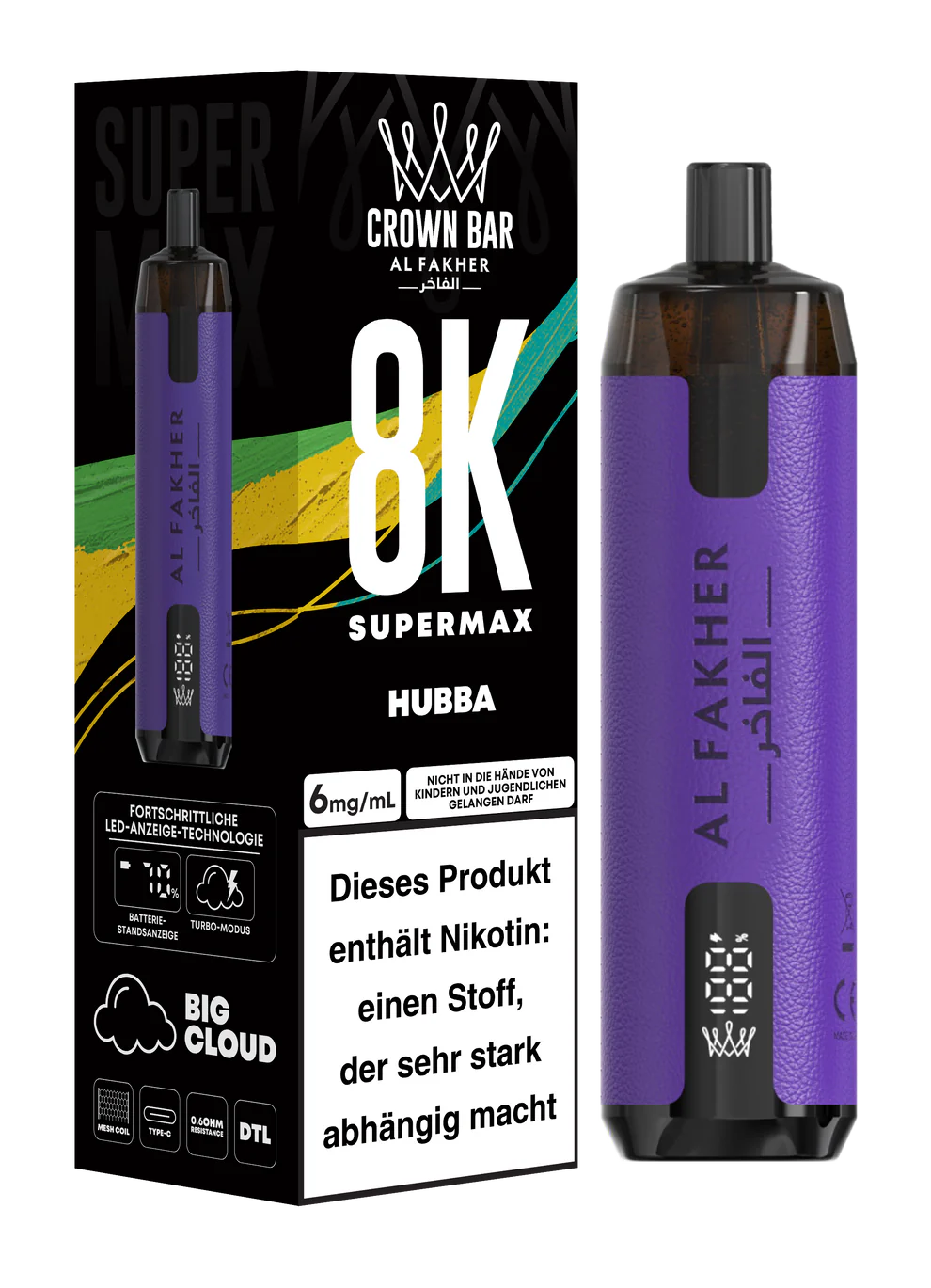 Alfakher 8k Crown Bar Supermax Hubba