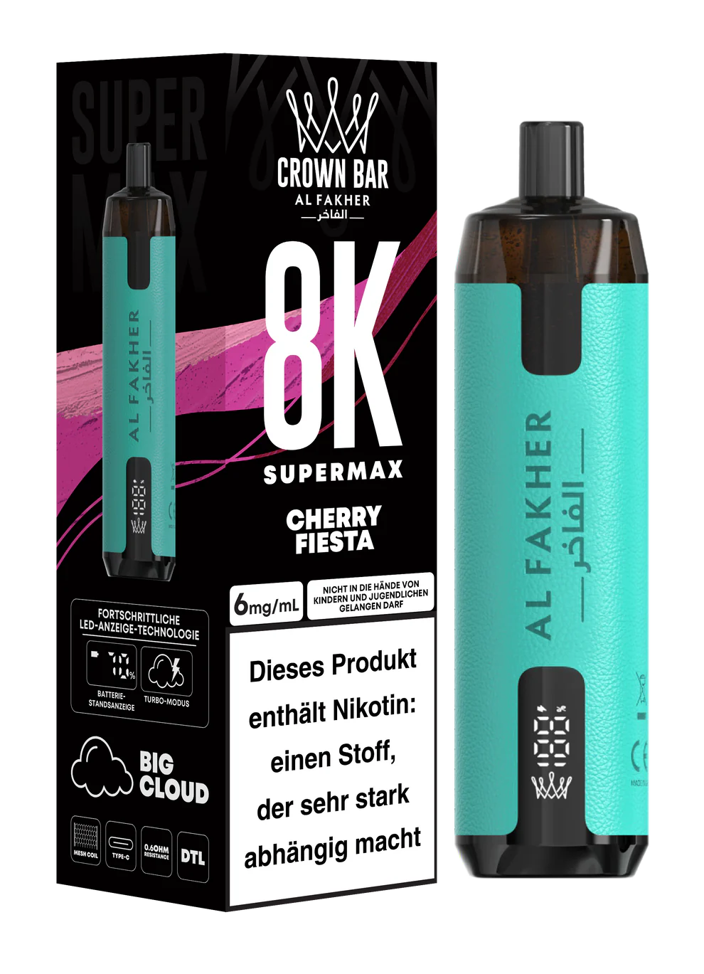 Alfakher 8k Crown Bar Supermax Cherry Fiesta