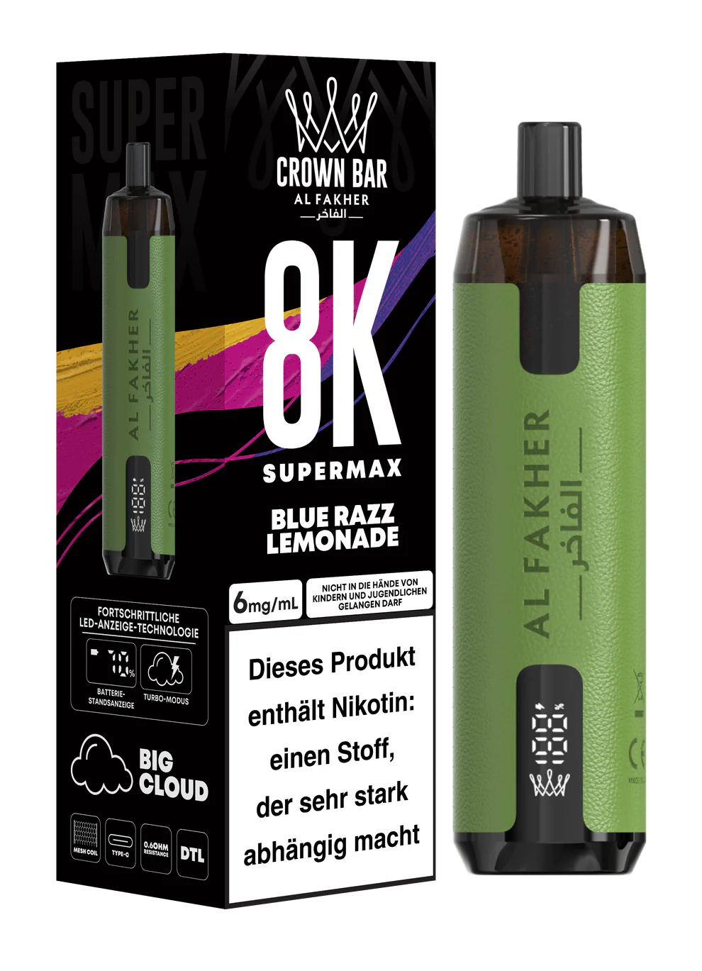 Alfakher 8k Crownbar Supermax Blue Razz Lemonade