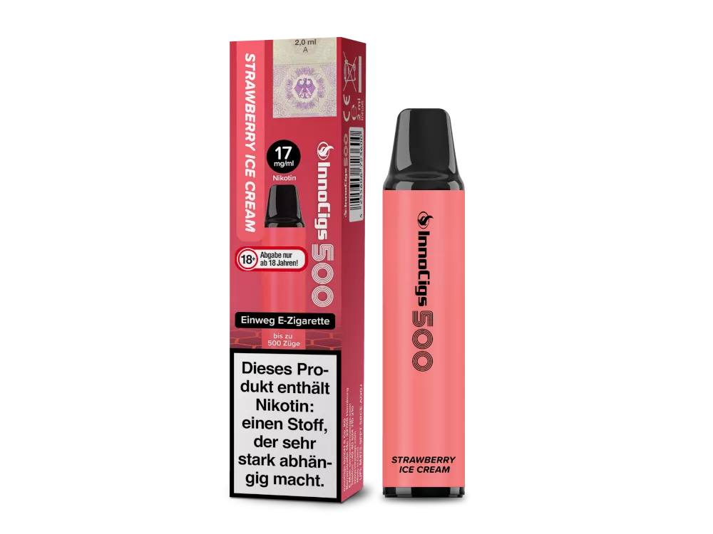 Innocigs 500 – Einweg E-Shisha 600 Züge - Strawberry Ice Cream