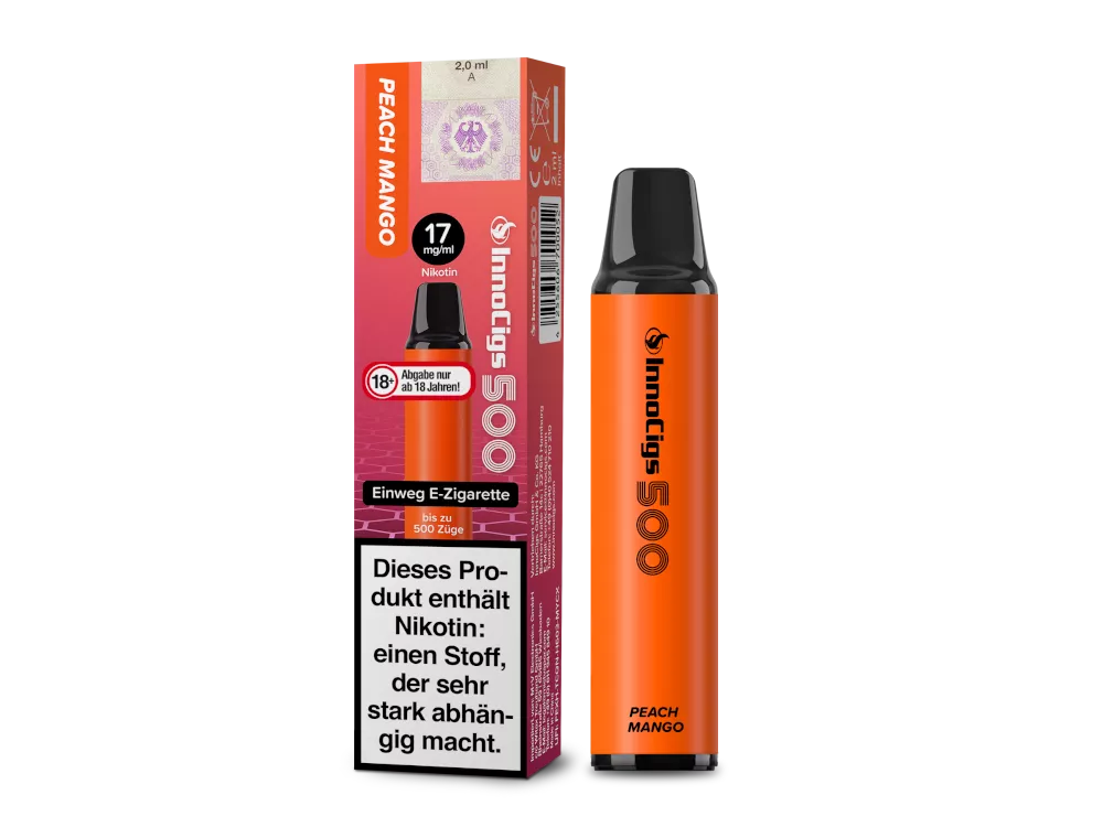 Innocigs 500 – Einweg E-Shisha 600 Züge - Peach Mango