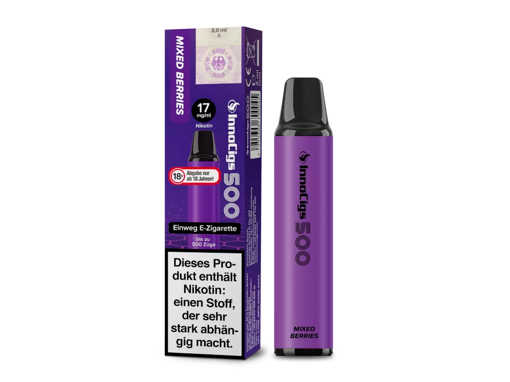 Innocigs 500 – Einweg E-Shisha 600 Züge - Mixed Berries