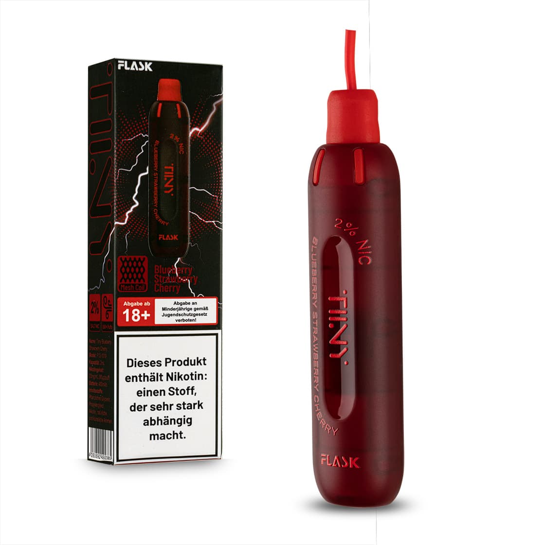 Tiny Flask – Einweg E-Shisha 600 Züge - Blueberry Strawberry Cherry