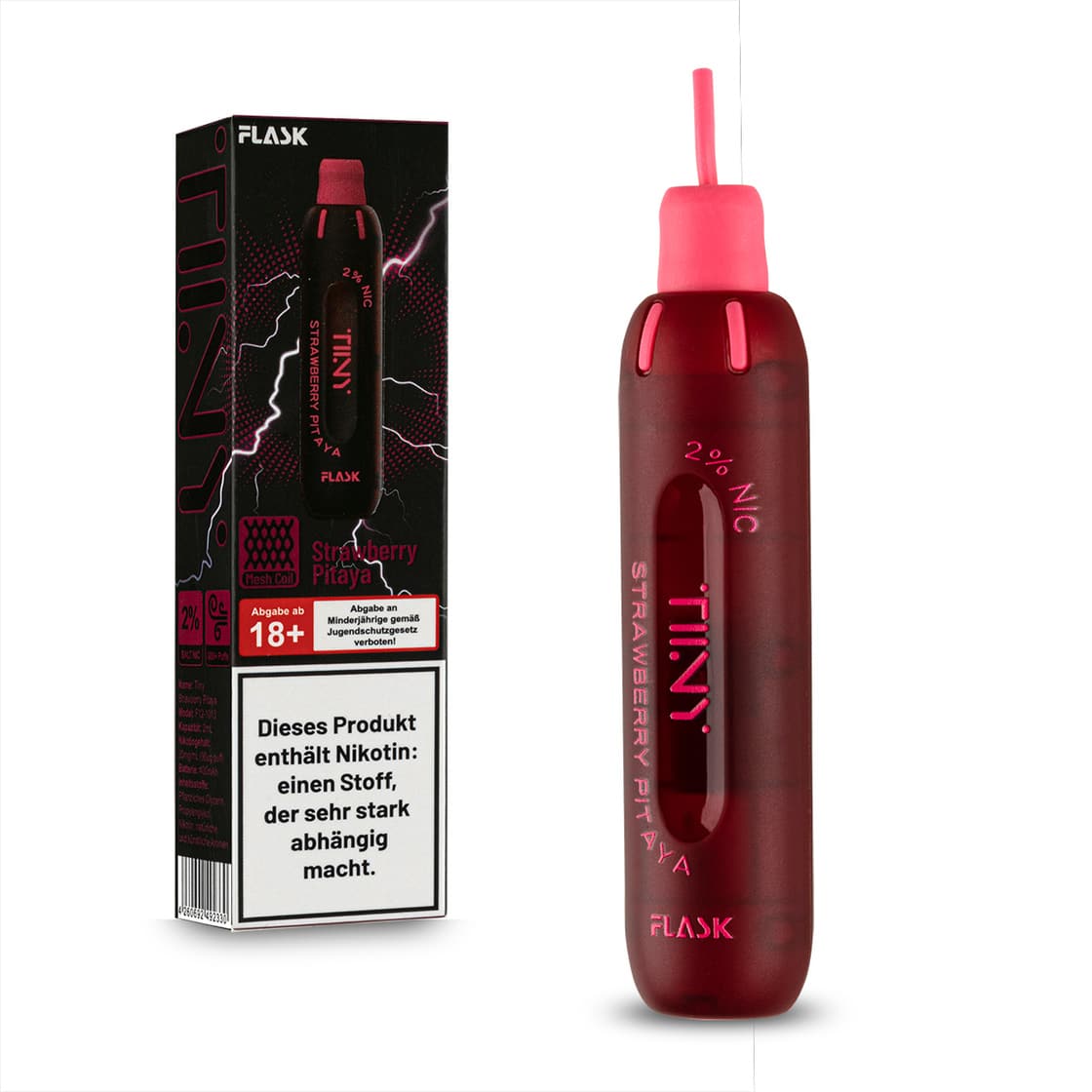 Tiny Flask – Einweg E-Shisha 600 Züge - Strawberry Pitaya