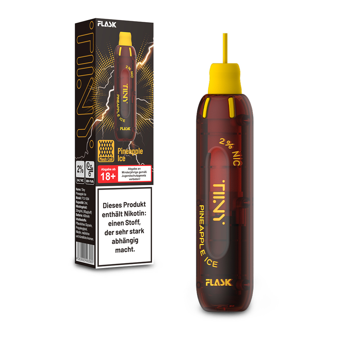 Tiny Flask – Einweg E-Shisha 600 Züge - Pineapple Ice