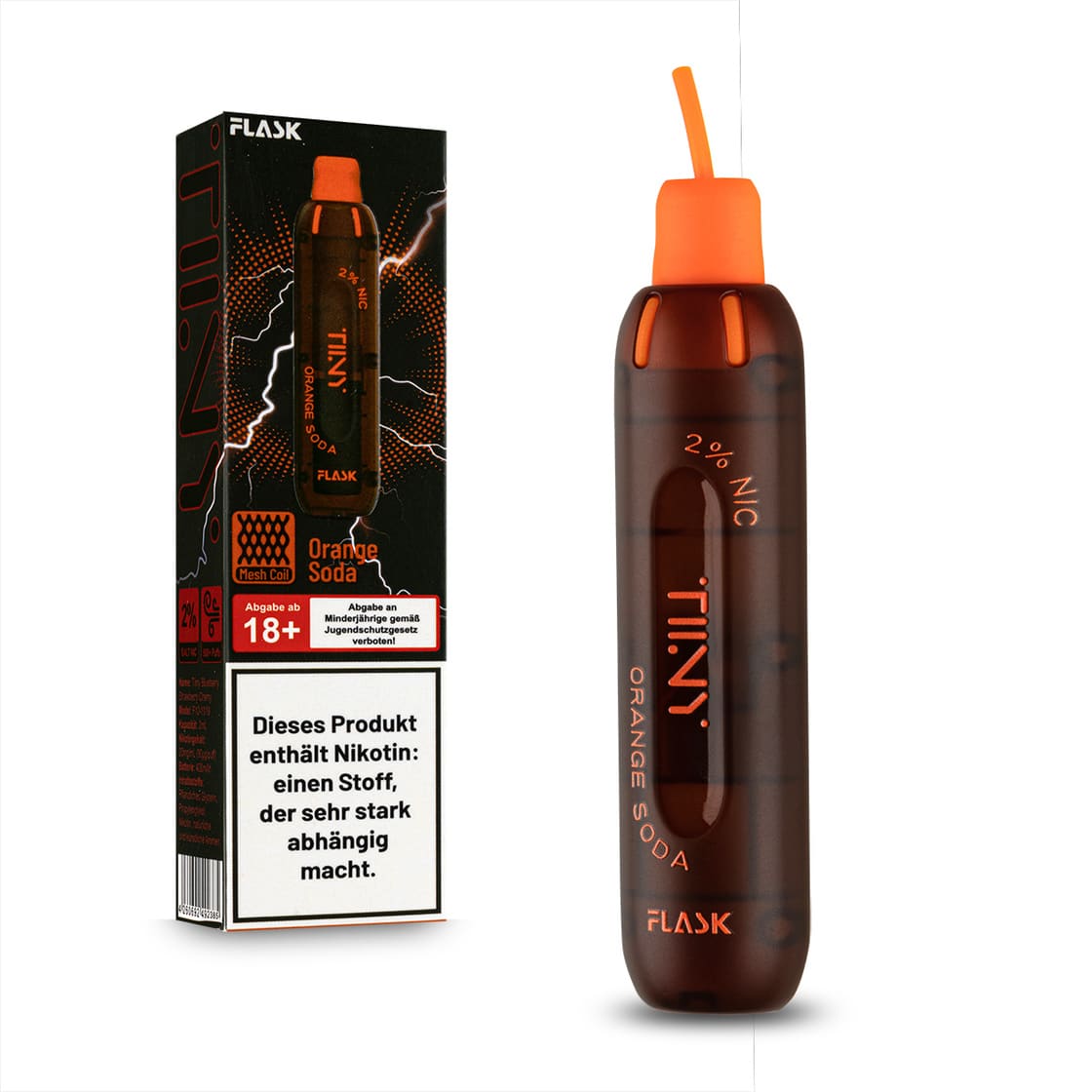 Tiny Flask – Einweg E-Shisha 600 Züge - Orange Soda