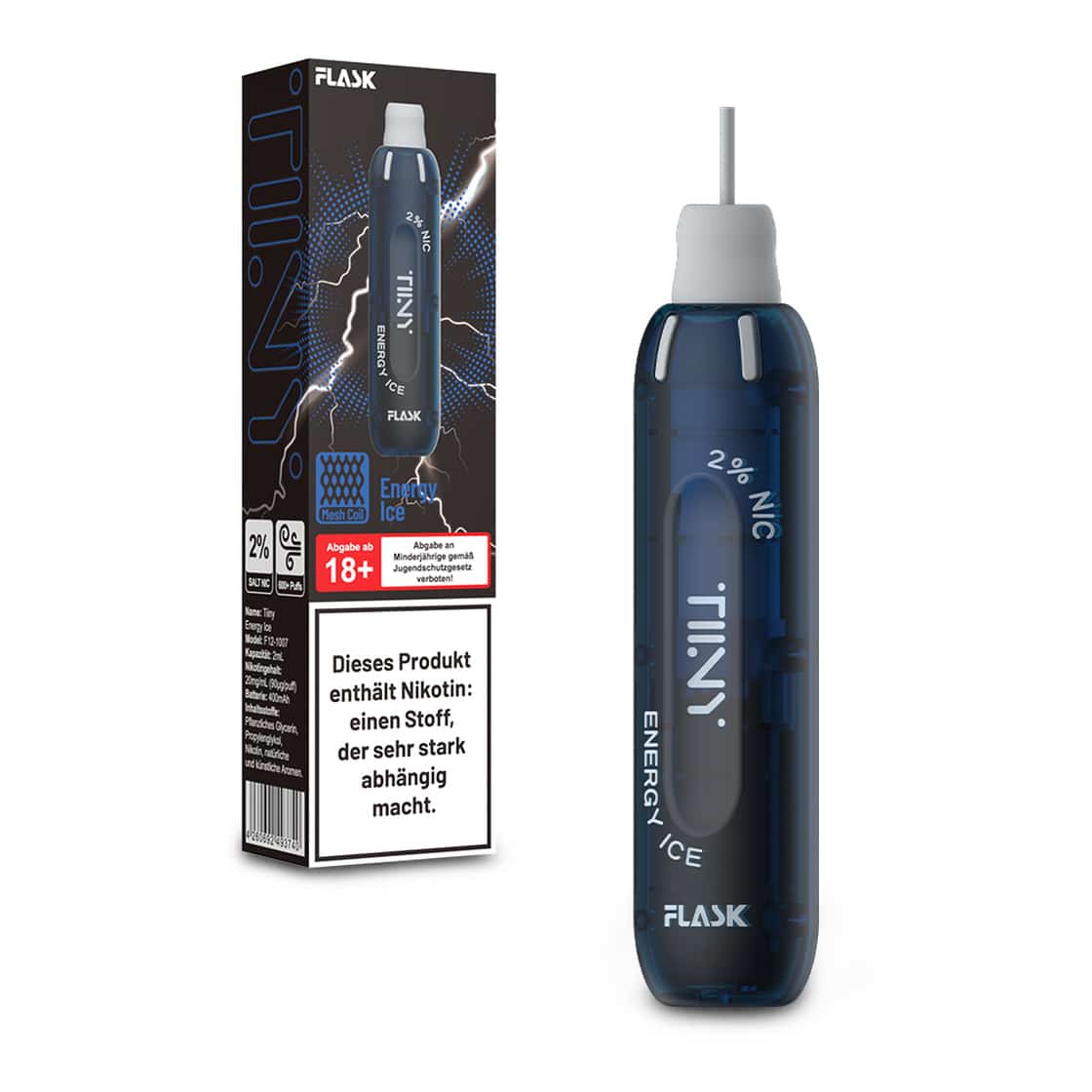 Tiny Flask – Einweg E-Shisha 600 Züge - Energy Ice
